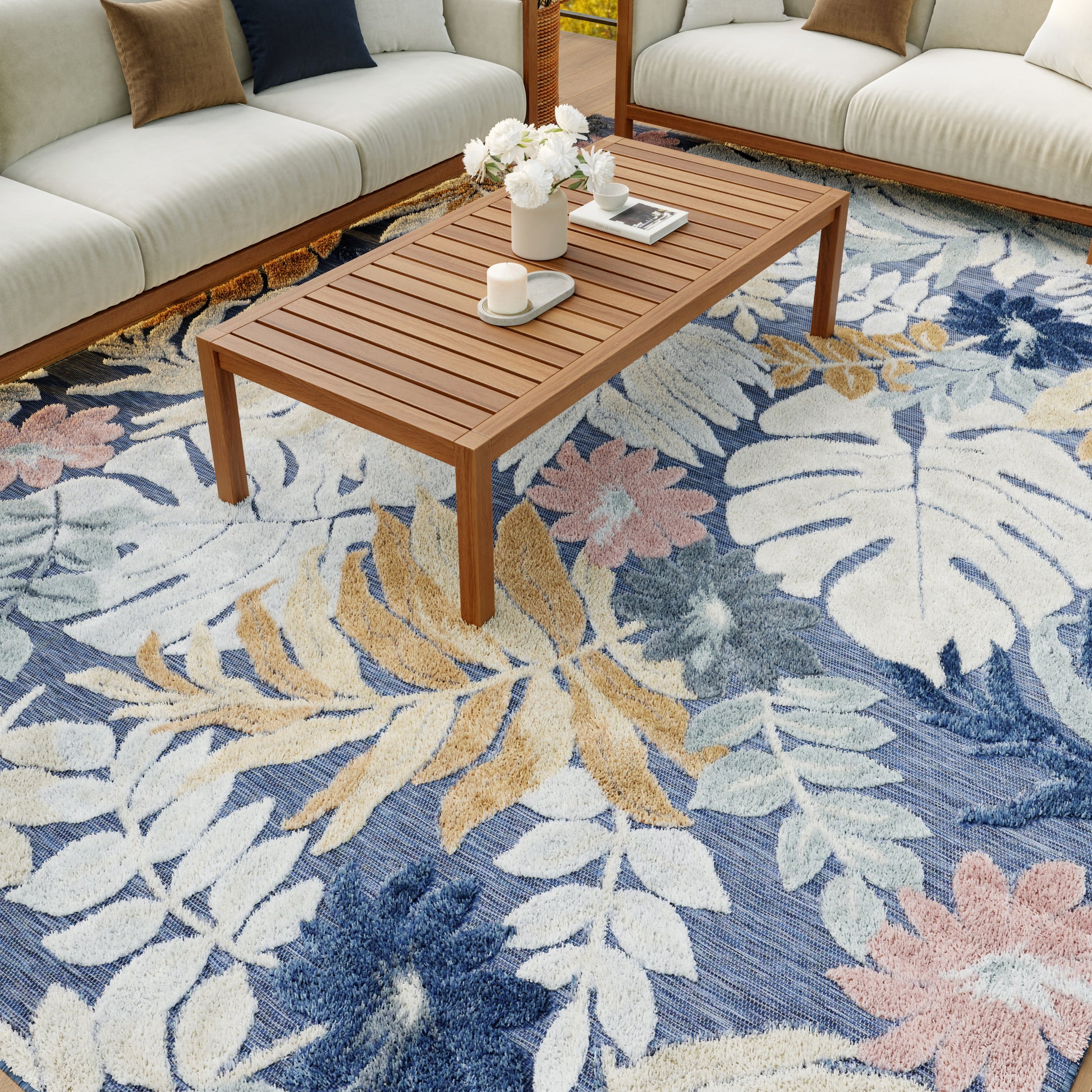 Nourison Home Suncoast  Denim Multicolor  Contemporary