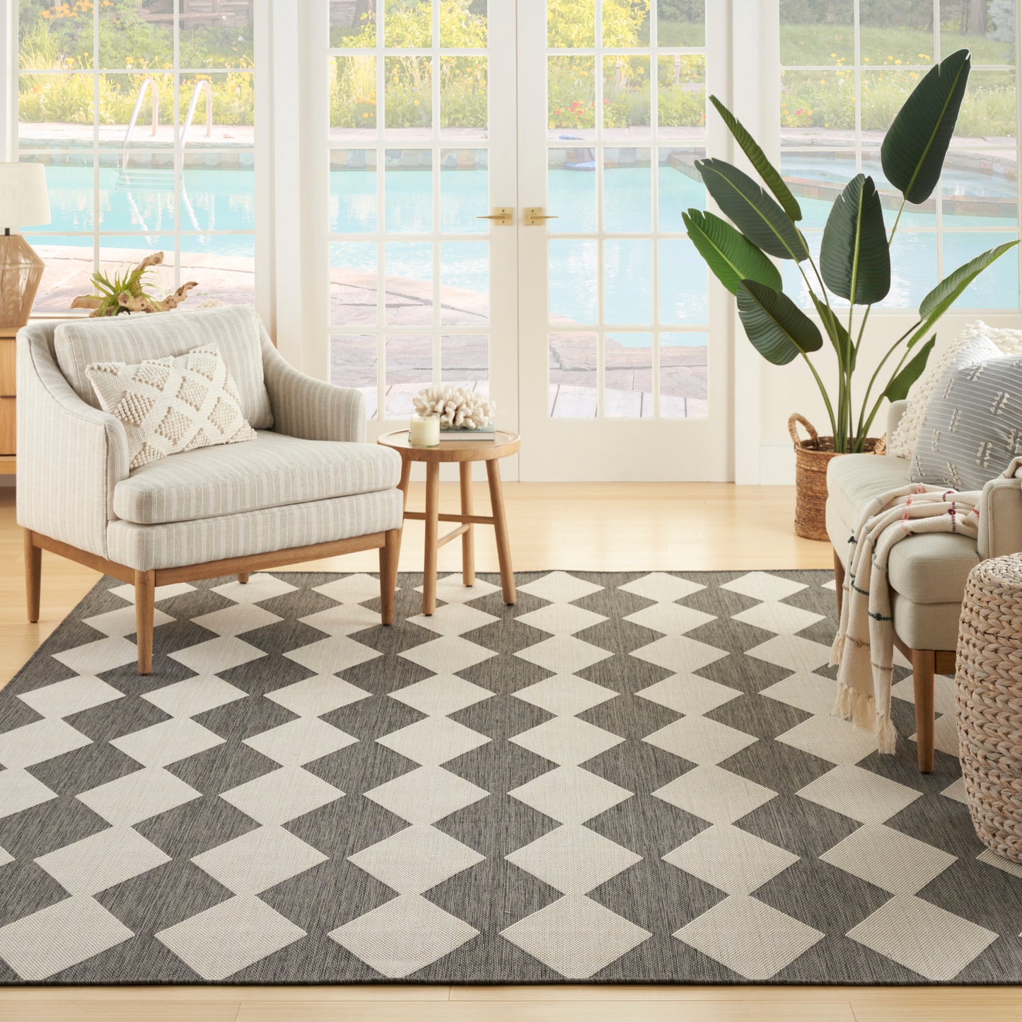 Nourison Home Positano  Charcoal  Contemporary