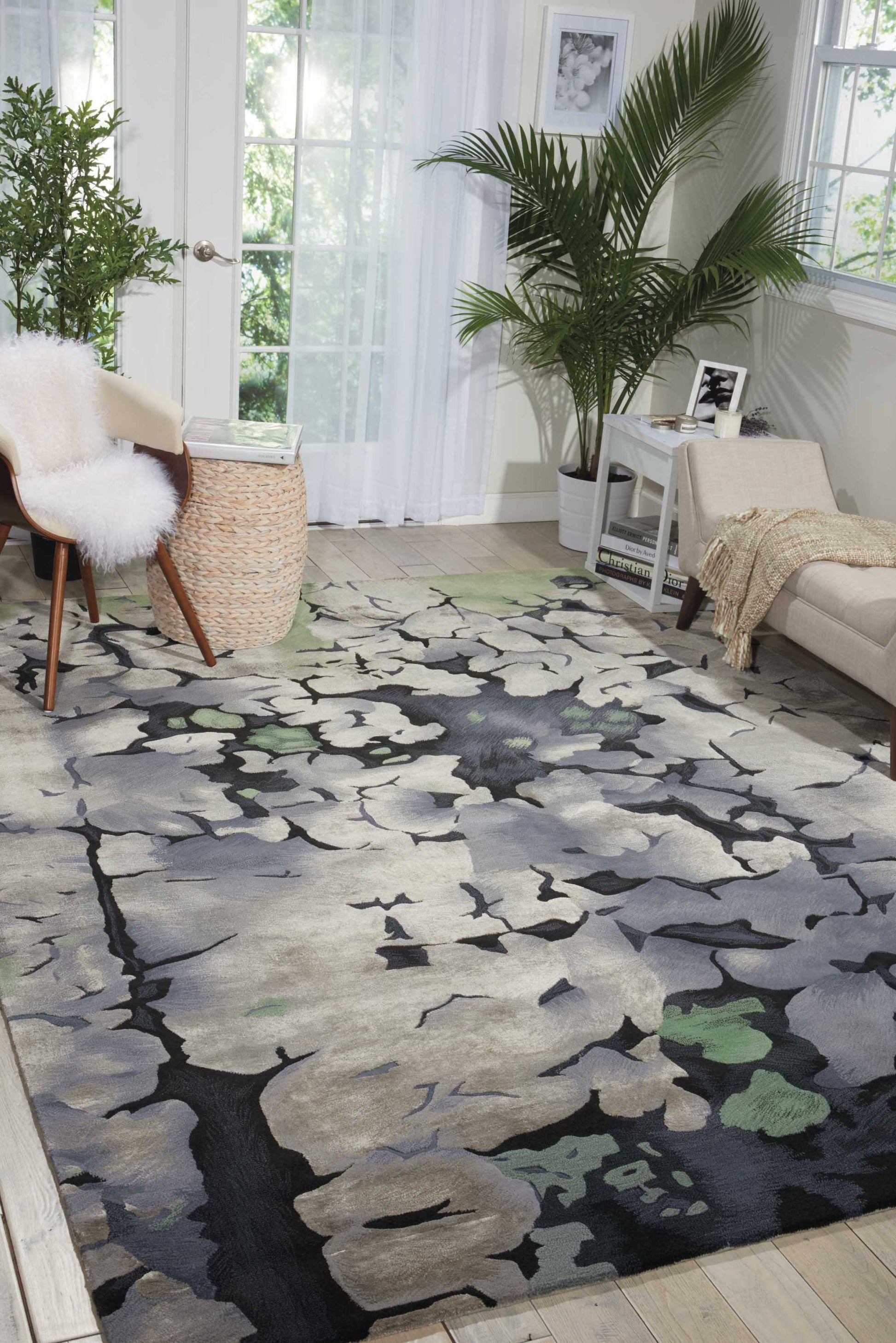 Nourison Home Prismatic  Charcoal  Contemporary