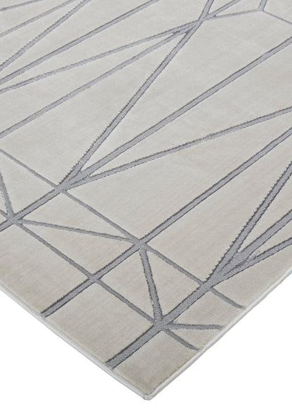 Feizy Micah 3045F Ivory Silver Modern/Mid - Century Modern Machine Woven Rug - Rugs - Feizy - Atlanta Designer Rugs