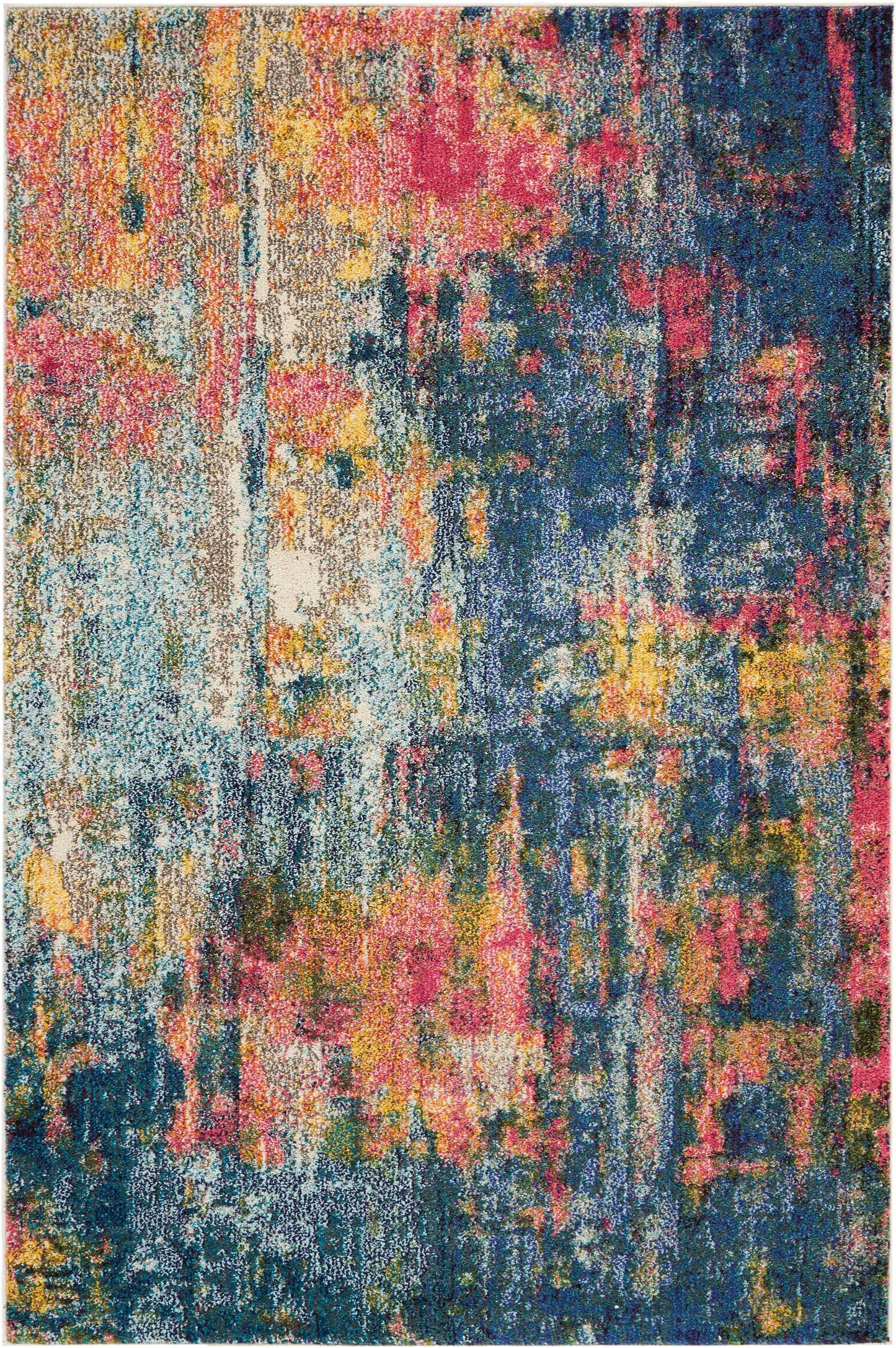 Nourison Home Celestial CES09 Blue Yellow Contemporary Power-loomed Rugs
