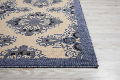 Nourison Home Caribbean  Ivory Blue  Transitional