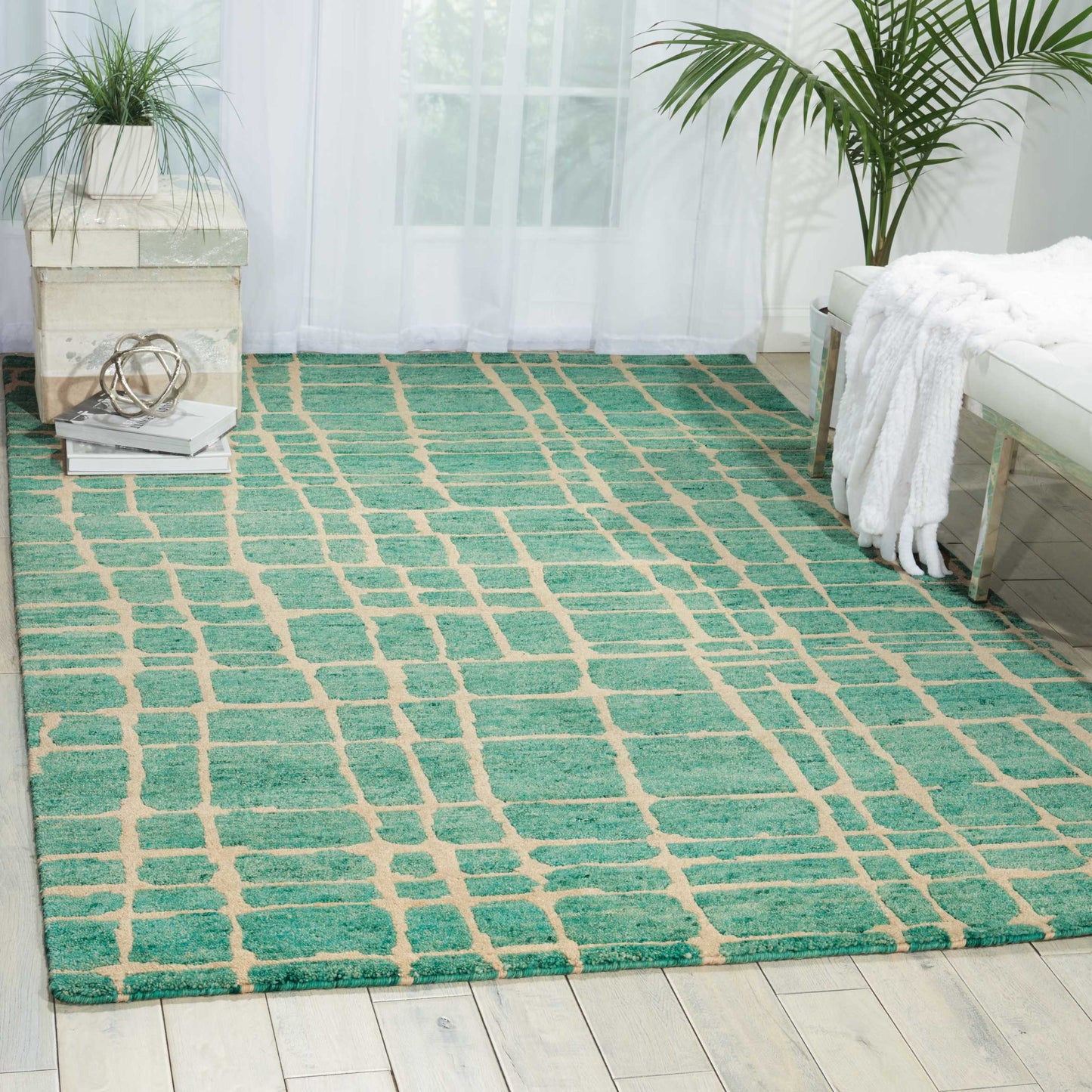 Nourison Home Tahoe Modern  Turqoise Green  Contemporary