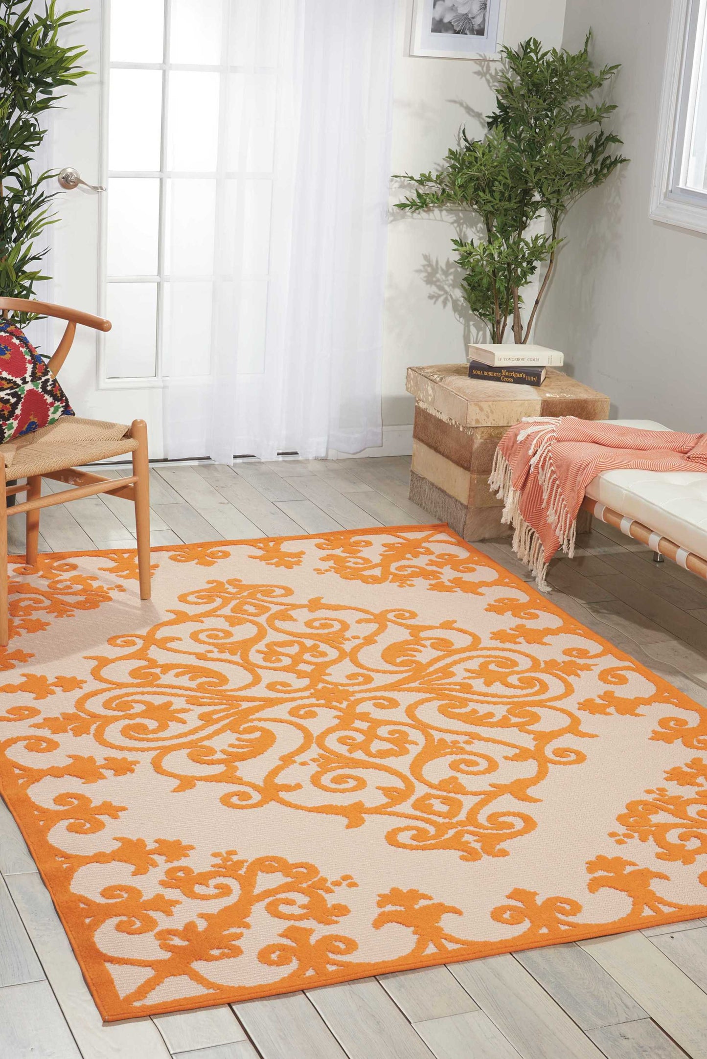 Nourison Home Aloha  Orange  Contemporary