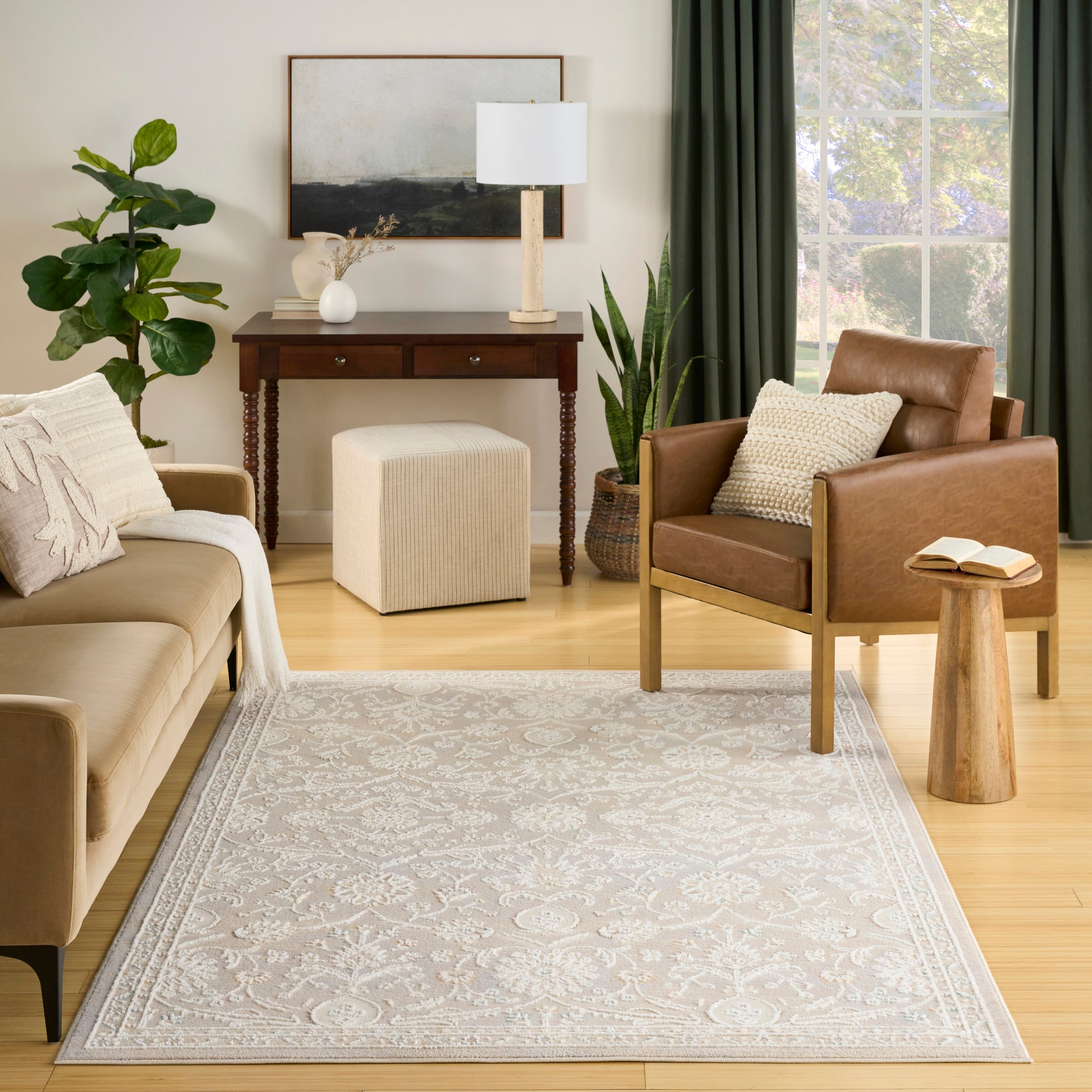 Nourison Home Isla  Light Grey  Traditional