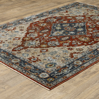 Oriental Weavers Aberdeen  Red Blue Traditional