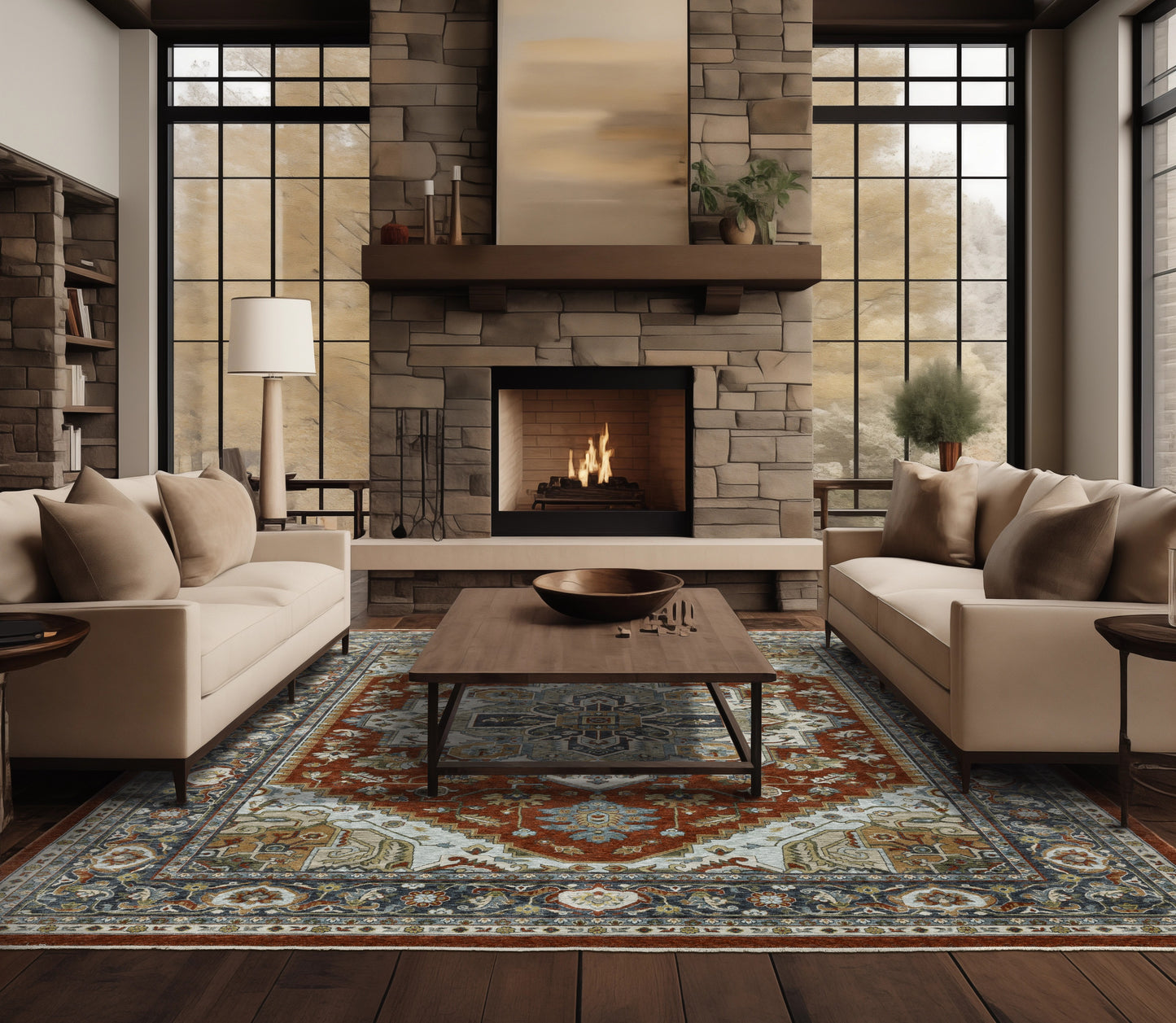 Oriental Weavers Aberdeen  Red Taupe Traditional