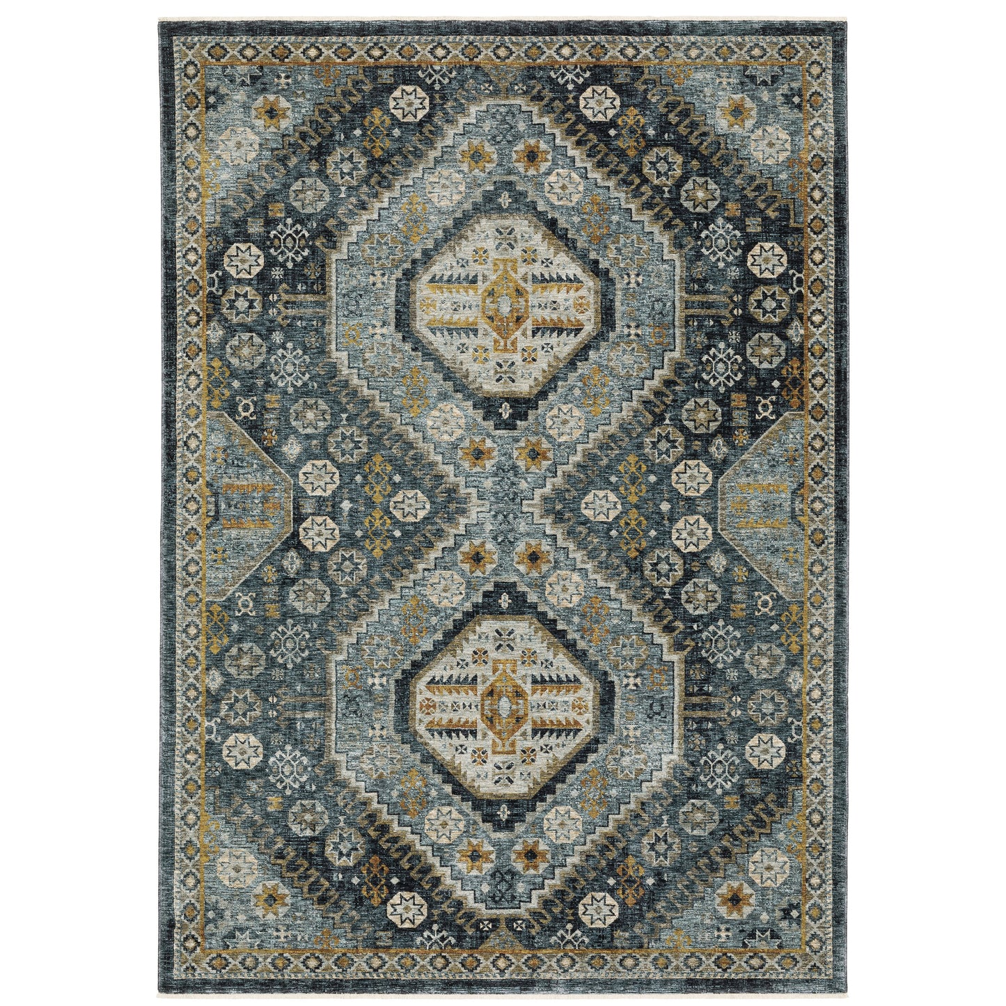 Oriental Weavers Aberdeen  Blue Gold Traditional