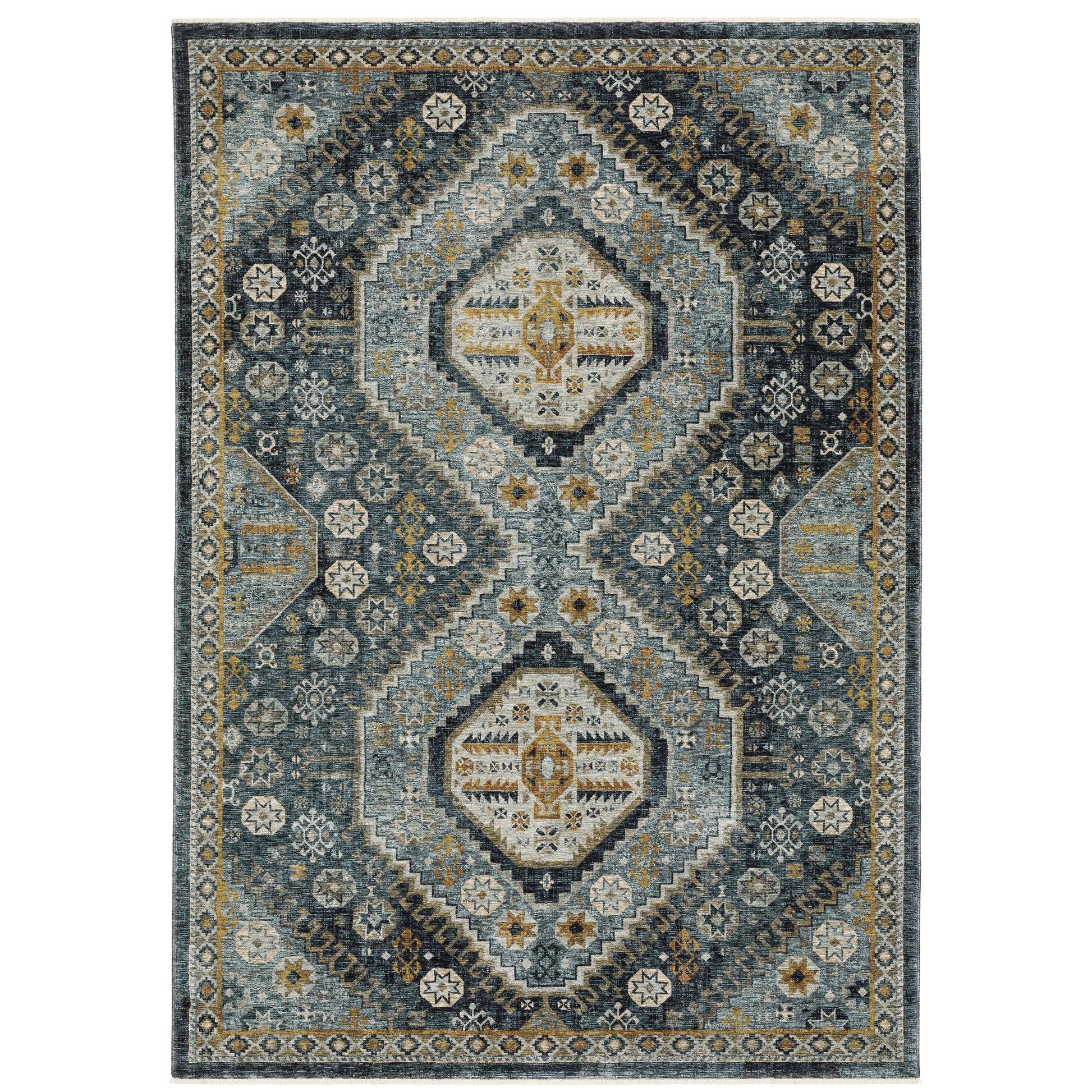 Oriental Weavers Aberdeen  Blue Gold Traditional