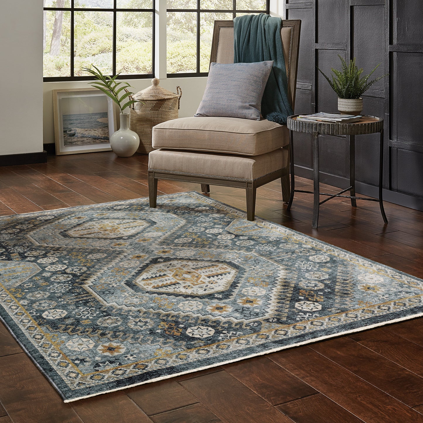 Oriental Weavers Aberdeen  Blue Gold Traditional