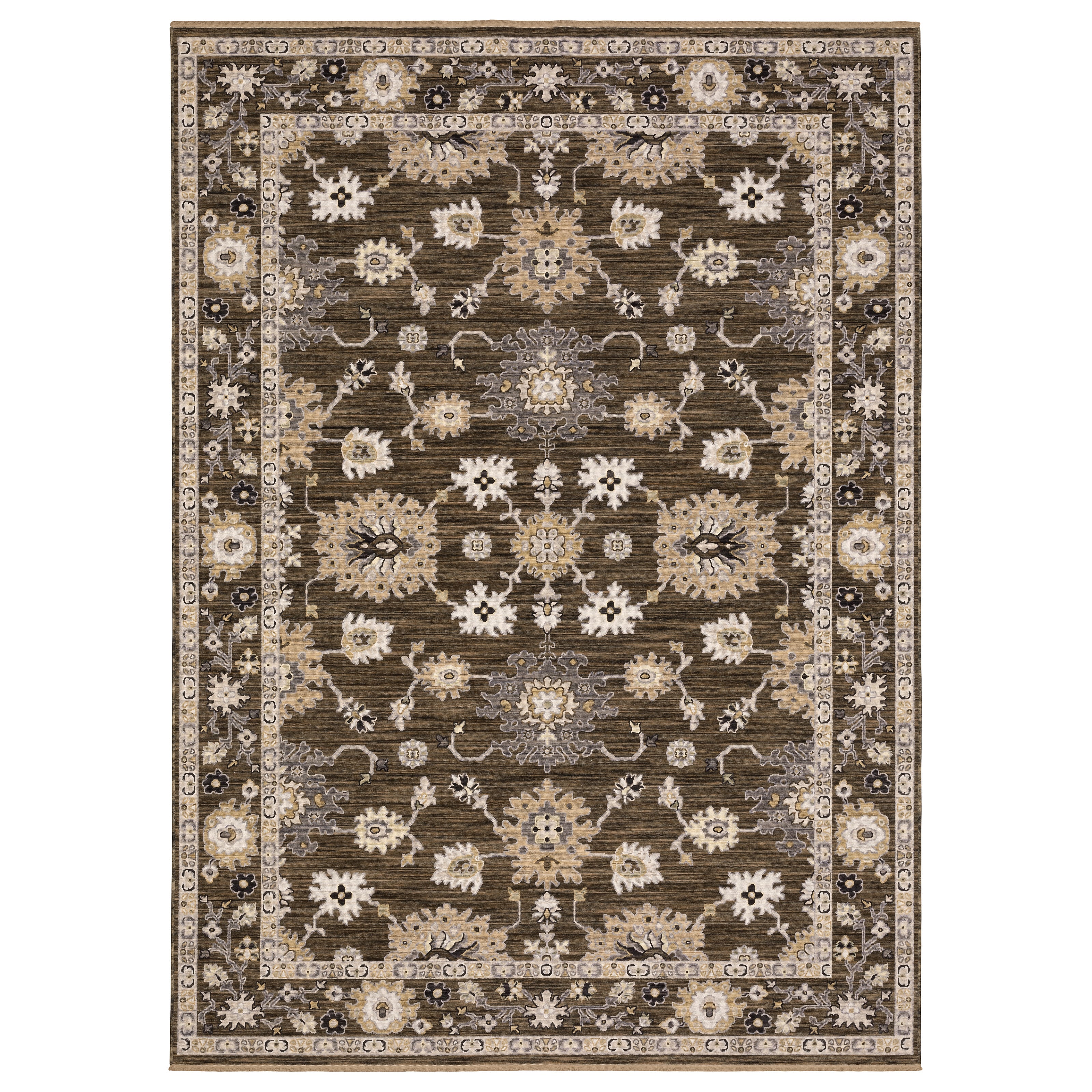 Oriental Weavers Acacia ACA01 Brown Tan Traditional Machine Woven Rug ...