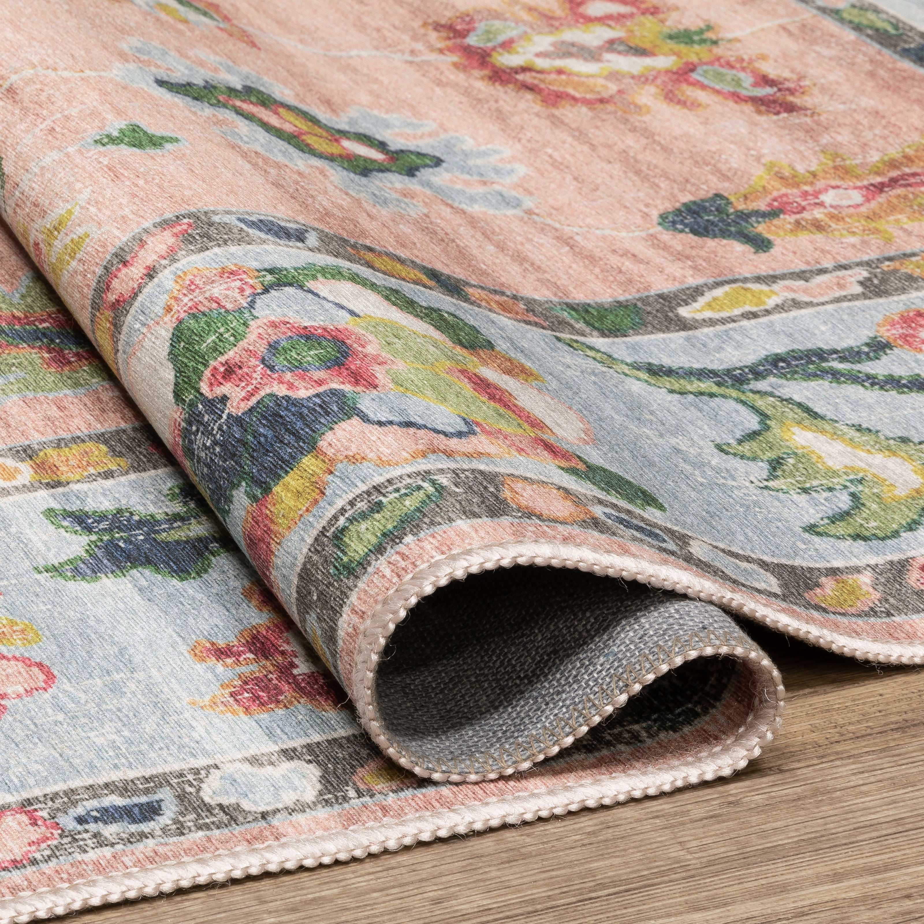 Oriental Weavers Addison ADD01 Pink Blue Traditional Machine