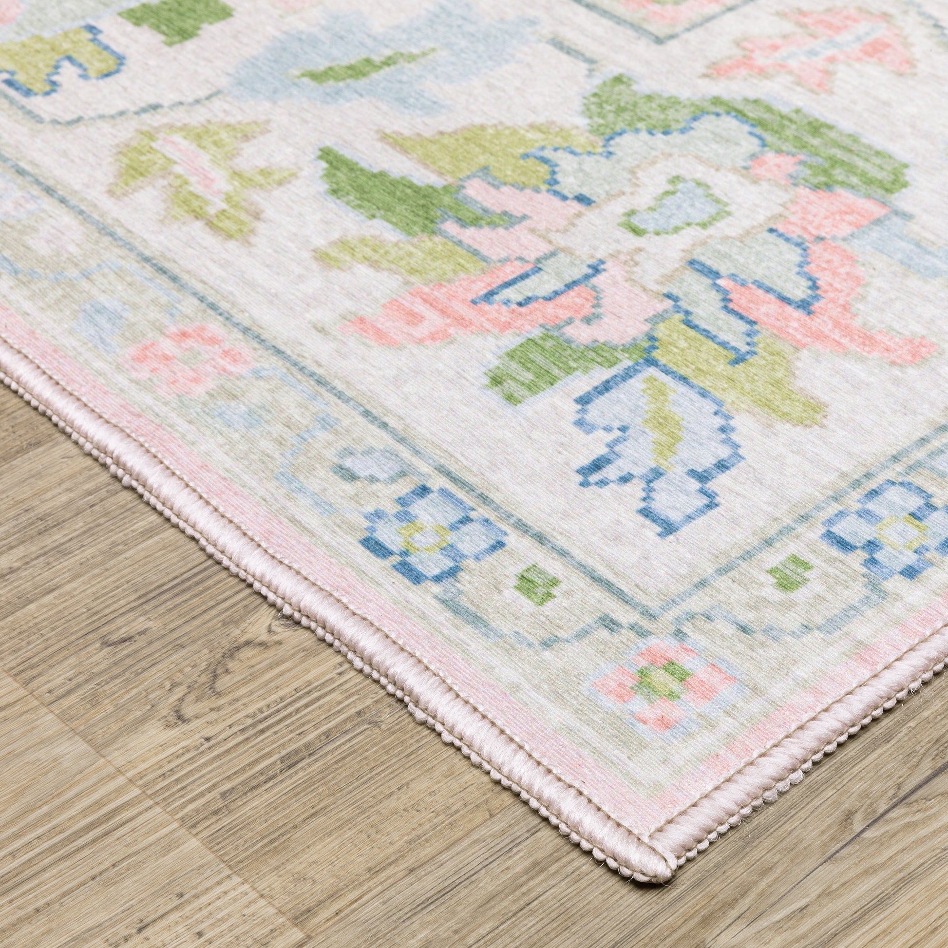Oriental Weavers Addison  Pink Green Traditional