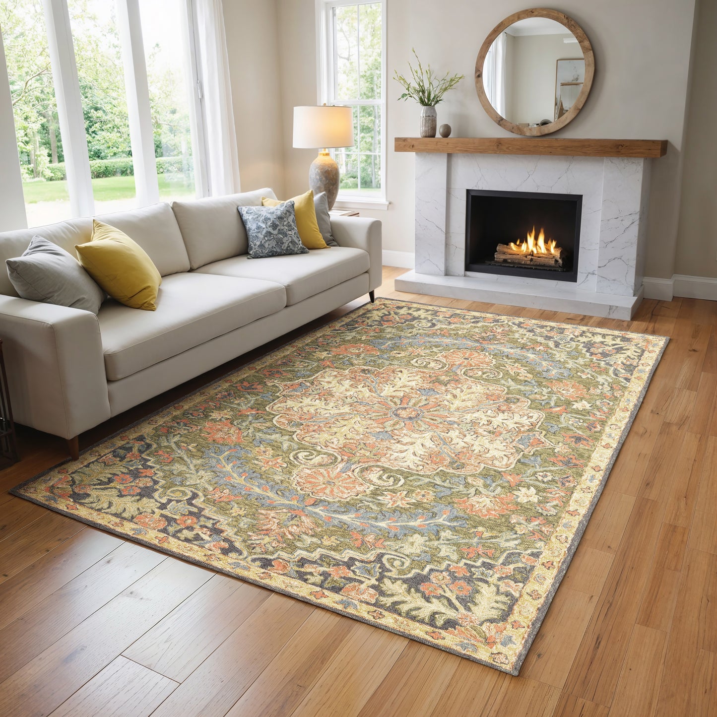 Oriental Weavers Alfresco  Green Blue Traditional