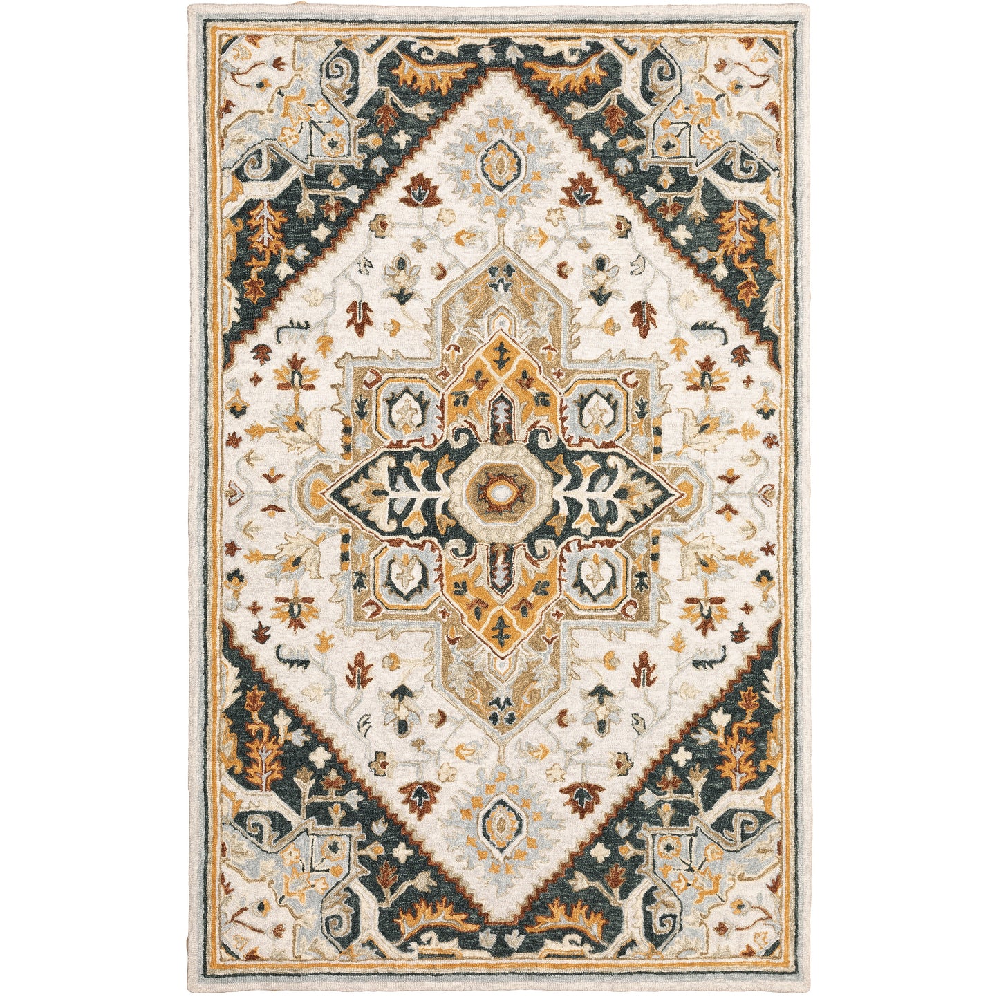 Oriental Weavers Alfresco  Ivory Charcoal Traditional