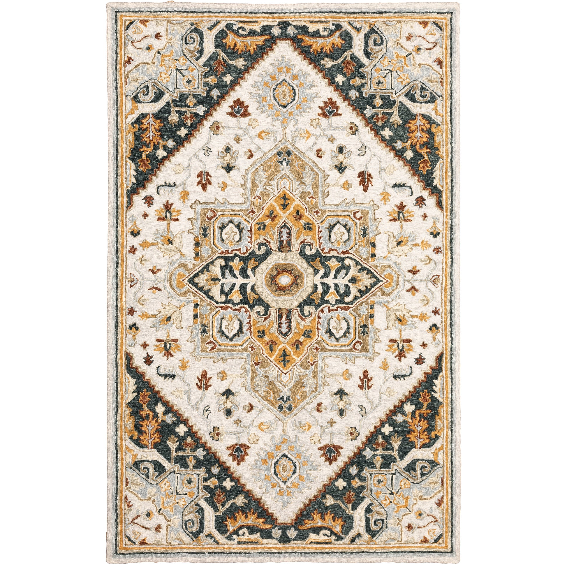 Oriental Weavers Alfresco  Ivory Charcoal Traditional