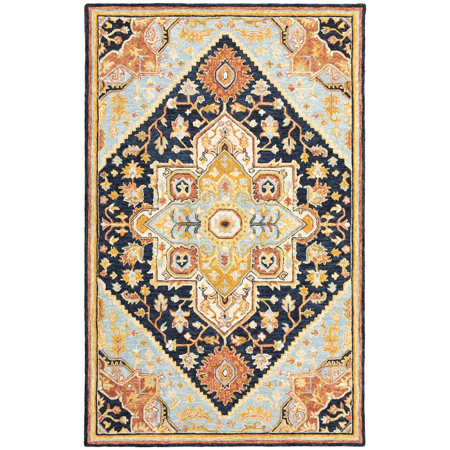 Oriental Weavers Alfresco  Navy Rust Traditional