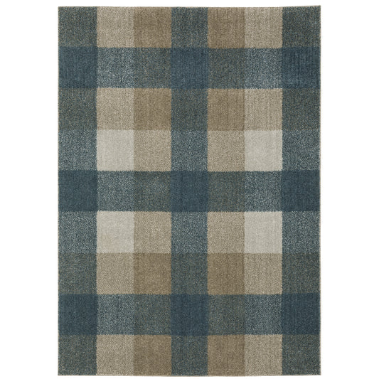 Oriental Weavers Alton  Teal Grey Farmhouse