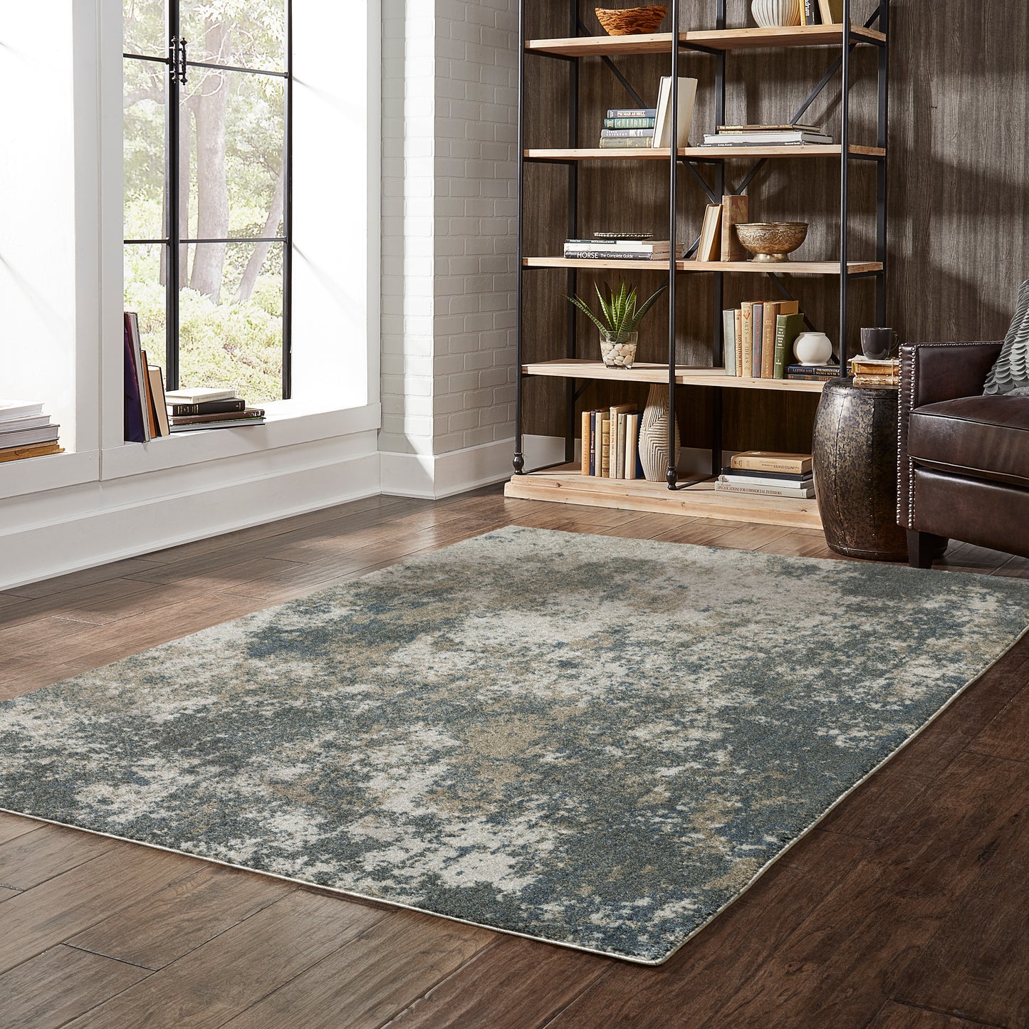 Oriental Weavers Alton  Teal Grey Modern & Contemporary
