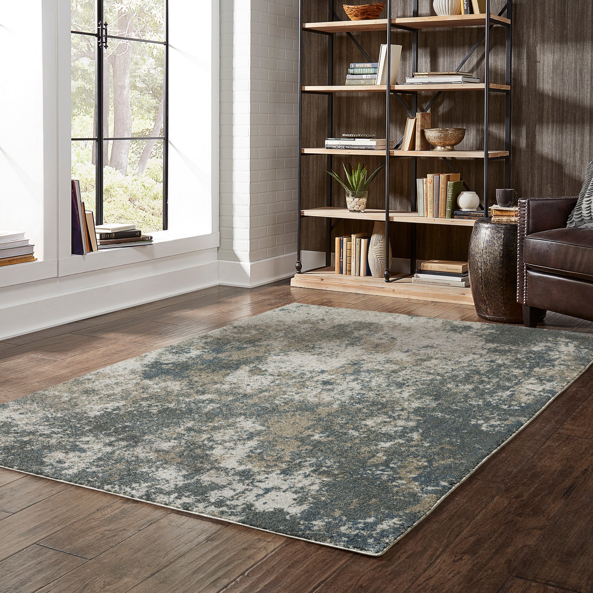 Oriental Weavers Alton  Teal Grey Modern & Contemporary
