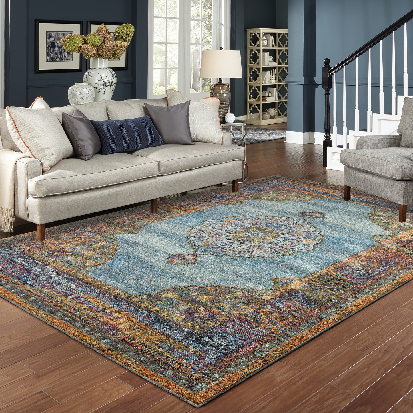 Oriental Weavers Andorra  Blue Multi Traditional