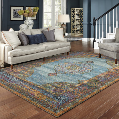 Oriental Weavers Andorra  Blue Multi Traditional