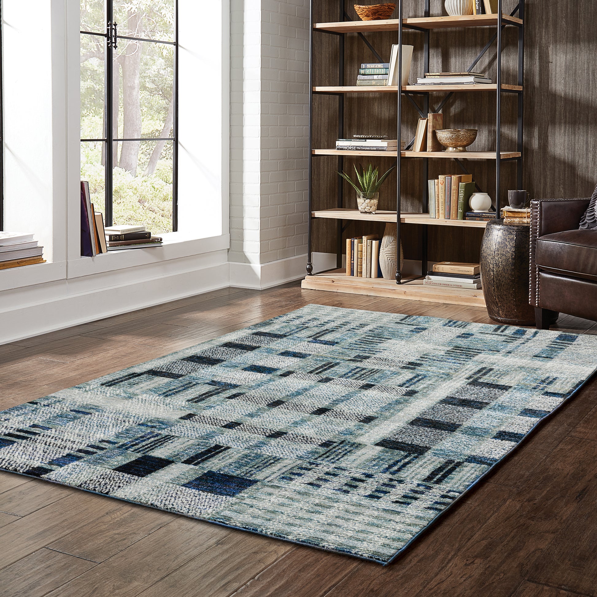 Oriental Weavers Atlas  Blue  Modern & Contemporary