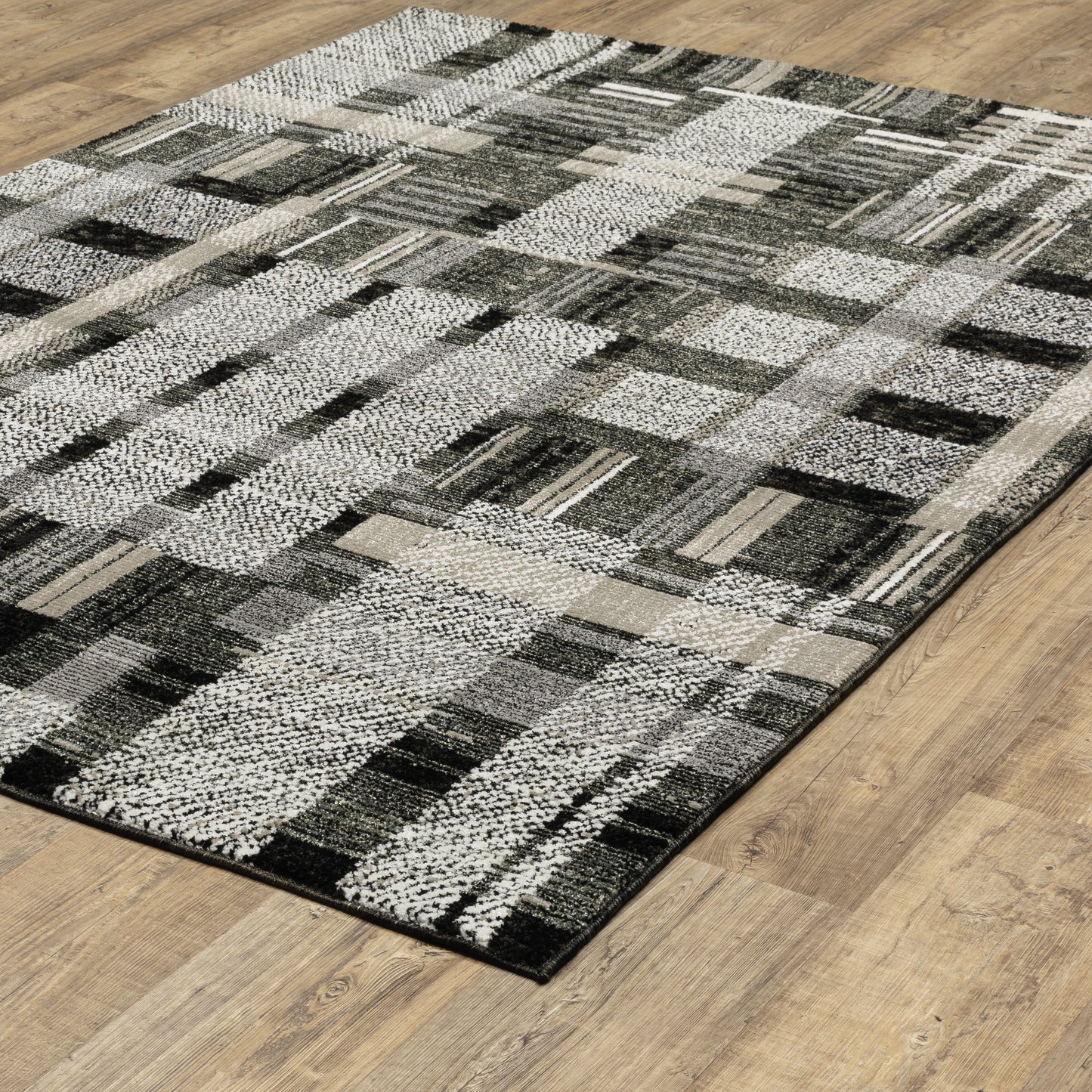 Oriental Weavers Atlas  Black Grey Modern & Contemporary