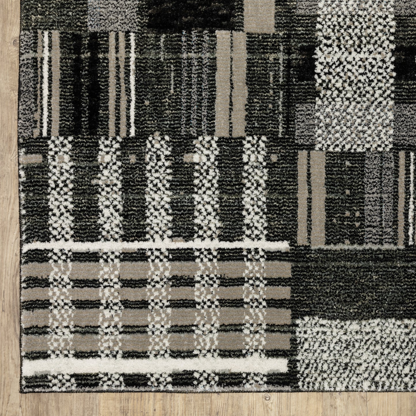 Oriental Weavers Atlas  Black Grey Modern & Contemporary