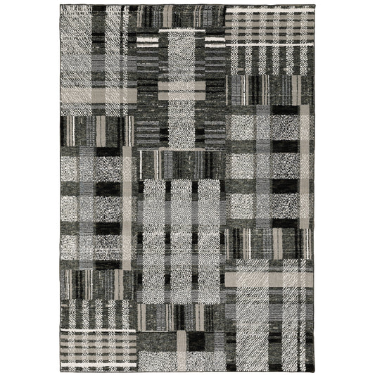 Oriental Weavers Atlas  Black Grey Modern & Contemporary