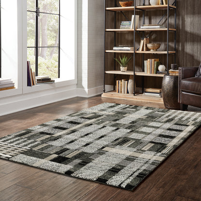 Oriental Weavers Atlas  Black Grey Modern & Contemporary