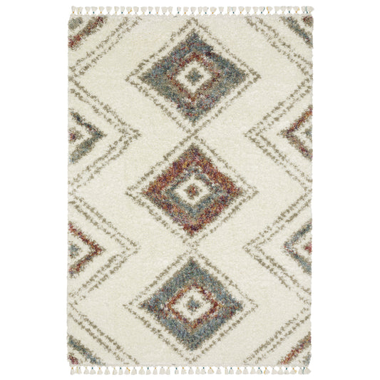 Oriental Weavers Axis  Ivory Multi-colored Tribal