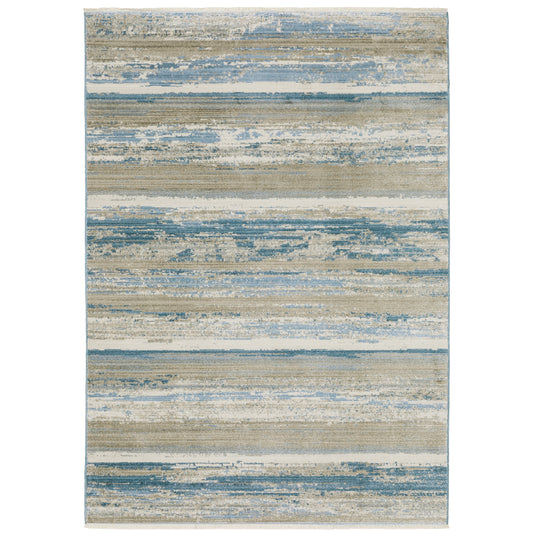Oriental Weavers Bauer  Blue Beige Modern & Contemporary