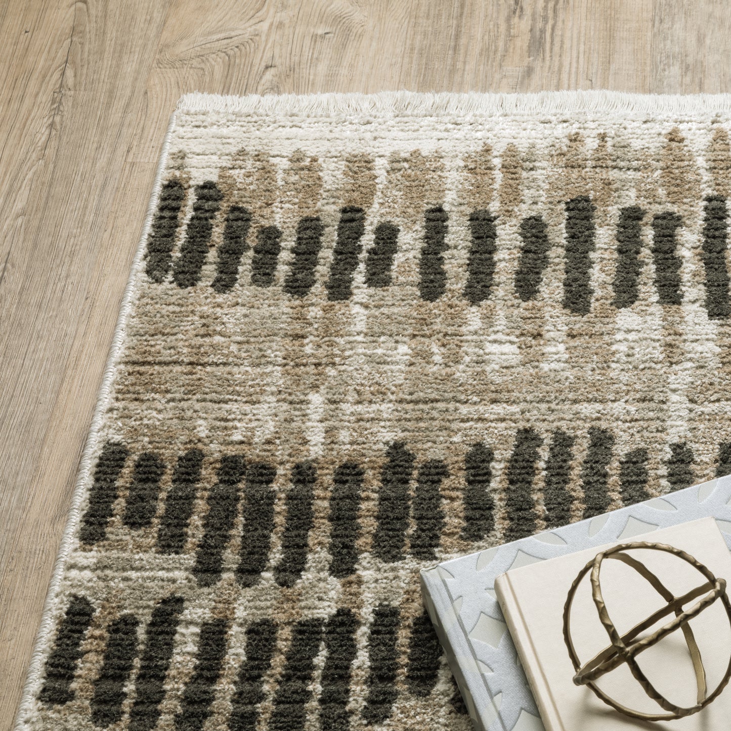 Oriental Weavers Bauer  Beige Charcoal Modern & Contemporary