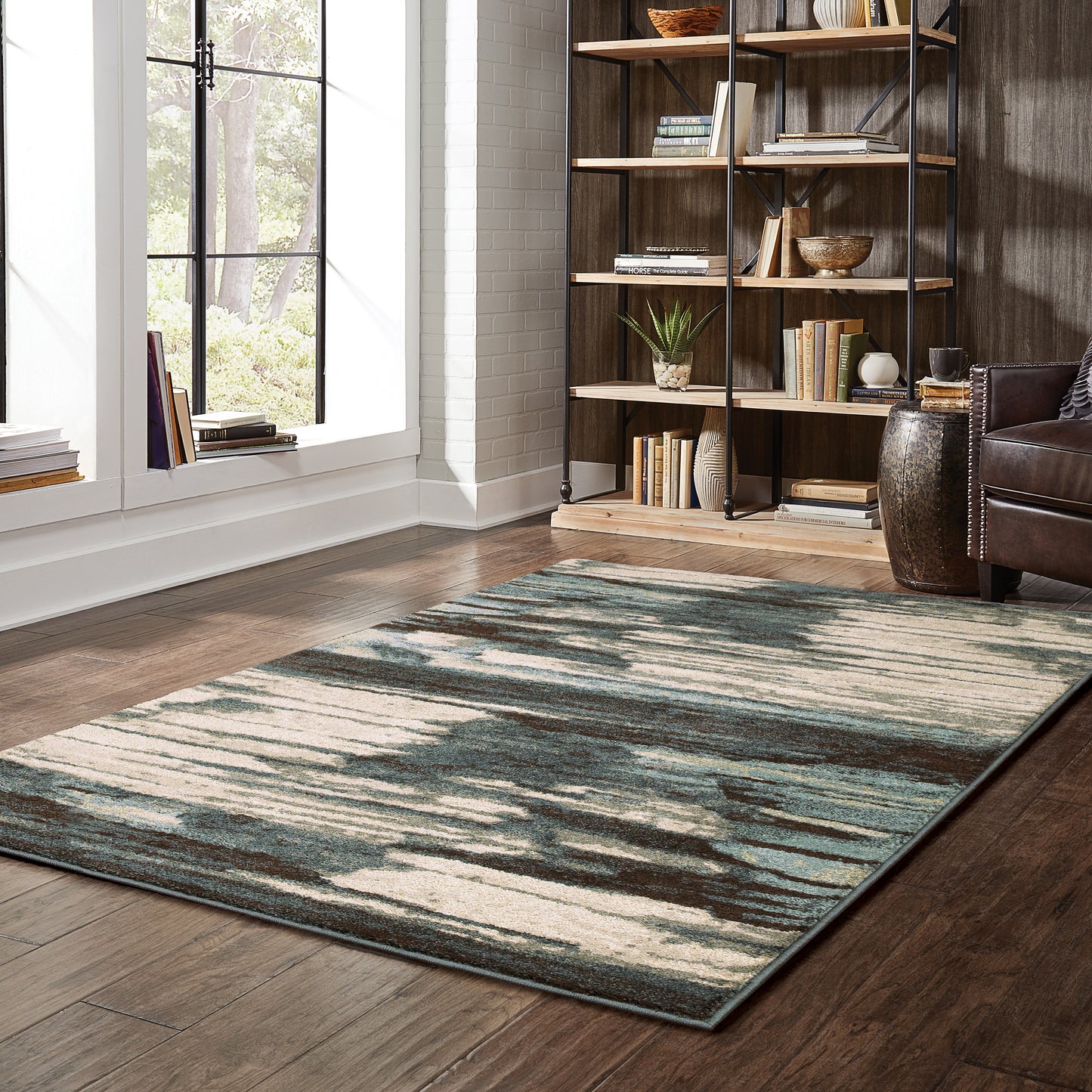 Oriental Weavers Carson  Blue Brown Industrial