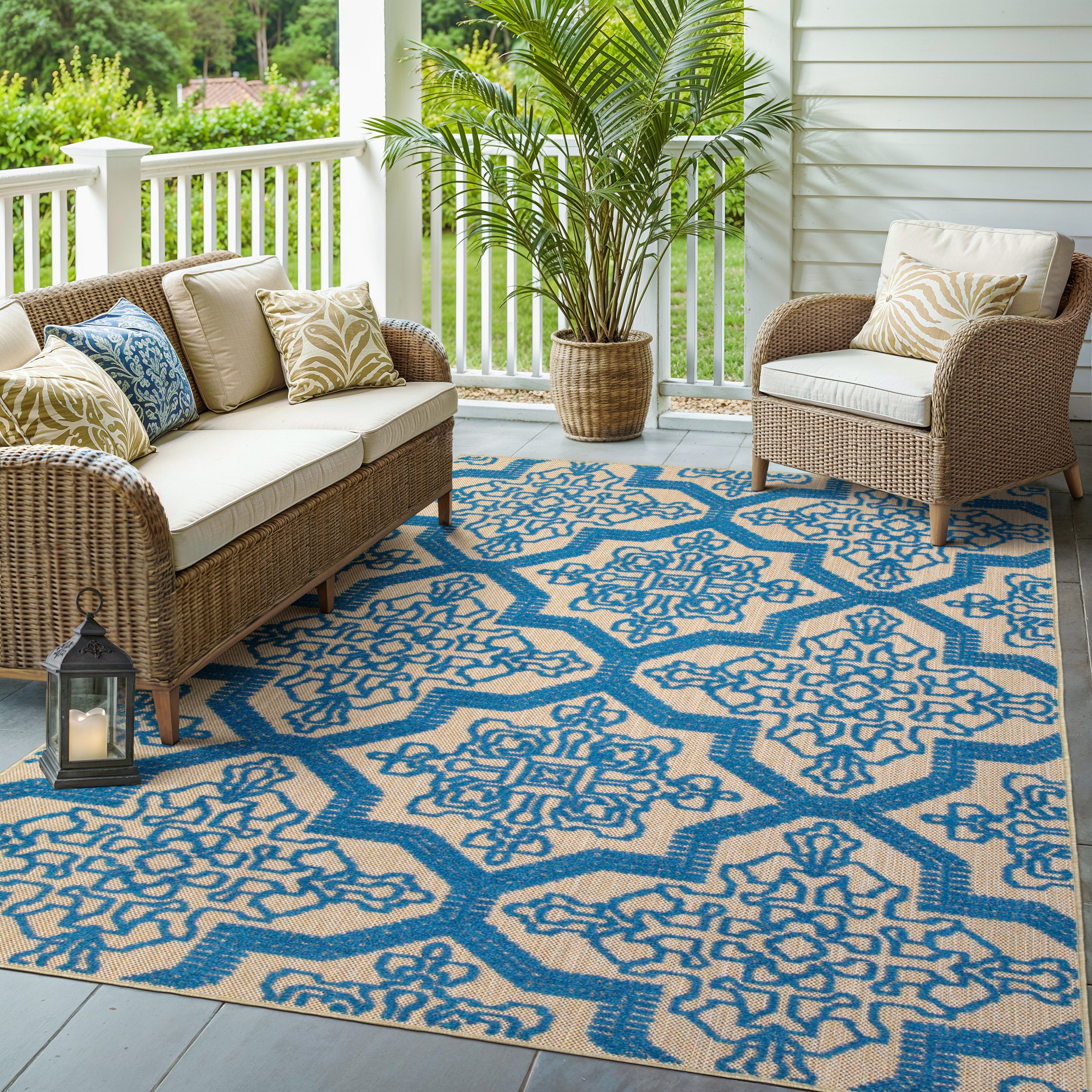 Oriental Weavers Cayman 2541M Sand Blue Bohemian Machine Woven Rug