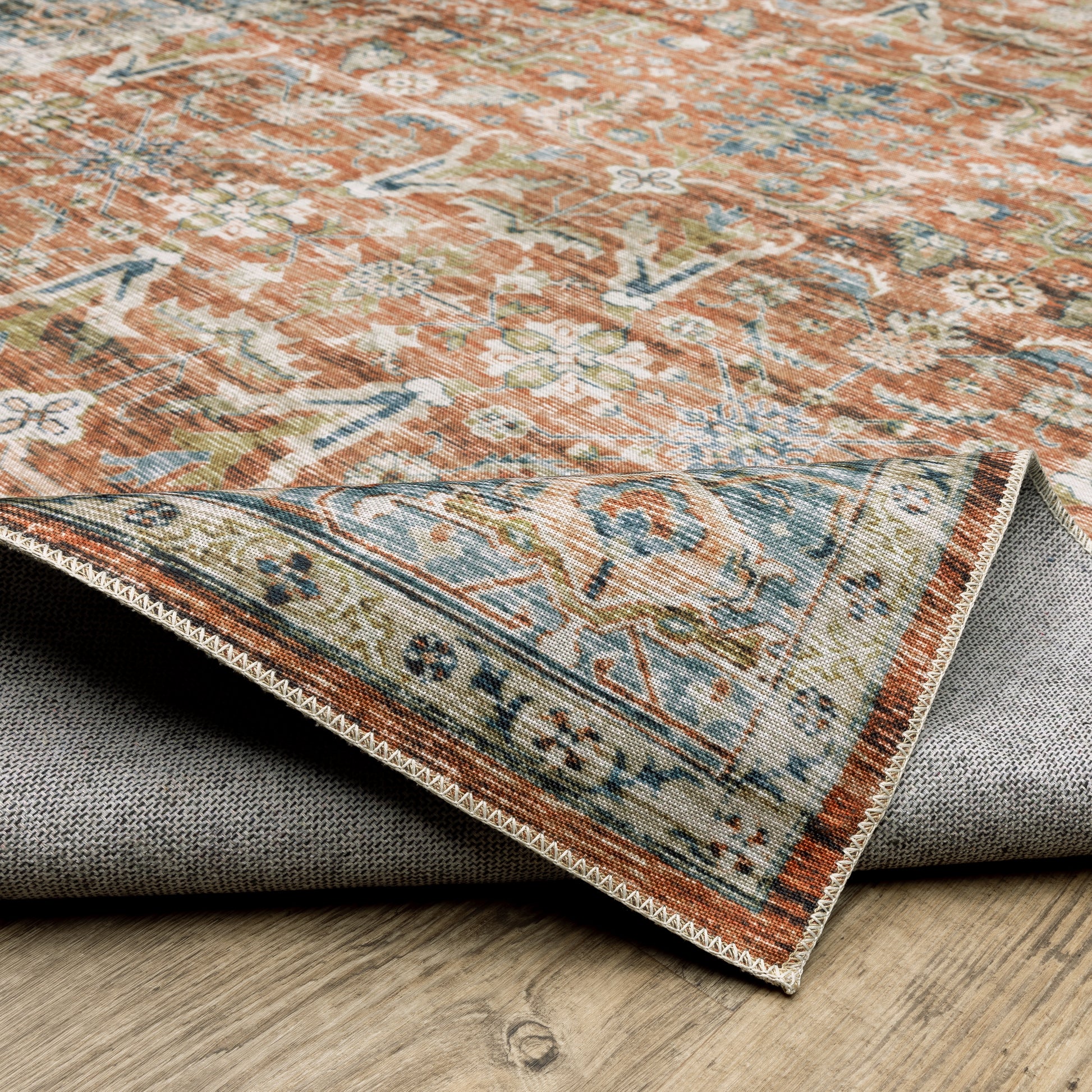 Oriental Weavers Charleston  Rust Blue Traditional