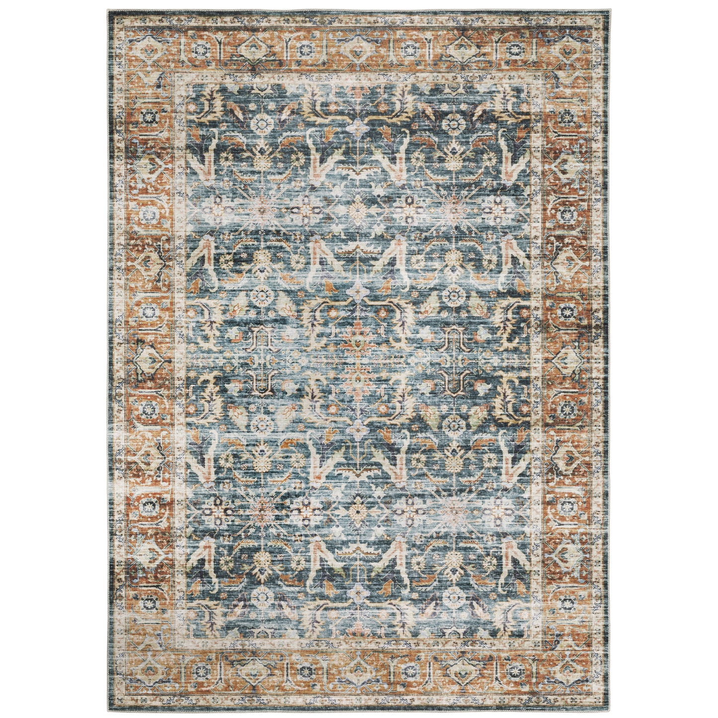 Oriental Weavers Charleston  Blue Rust Traditional