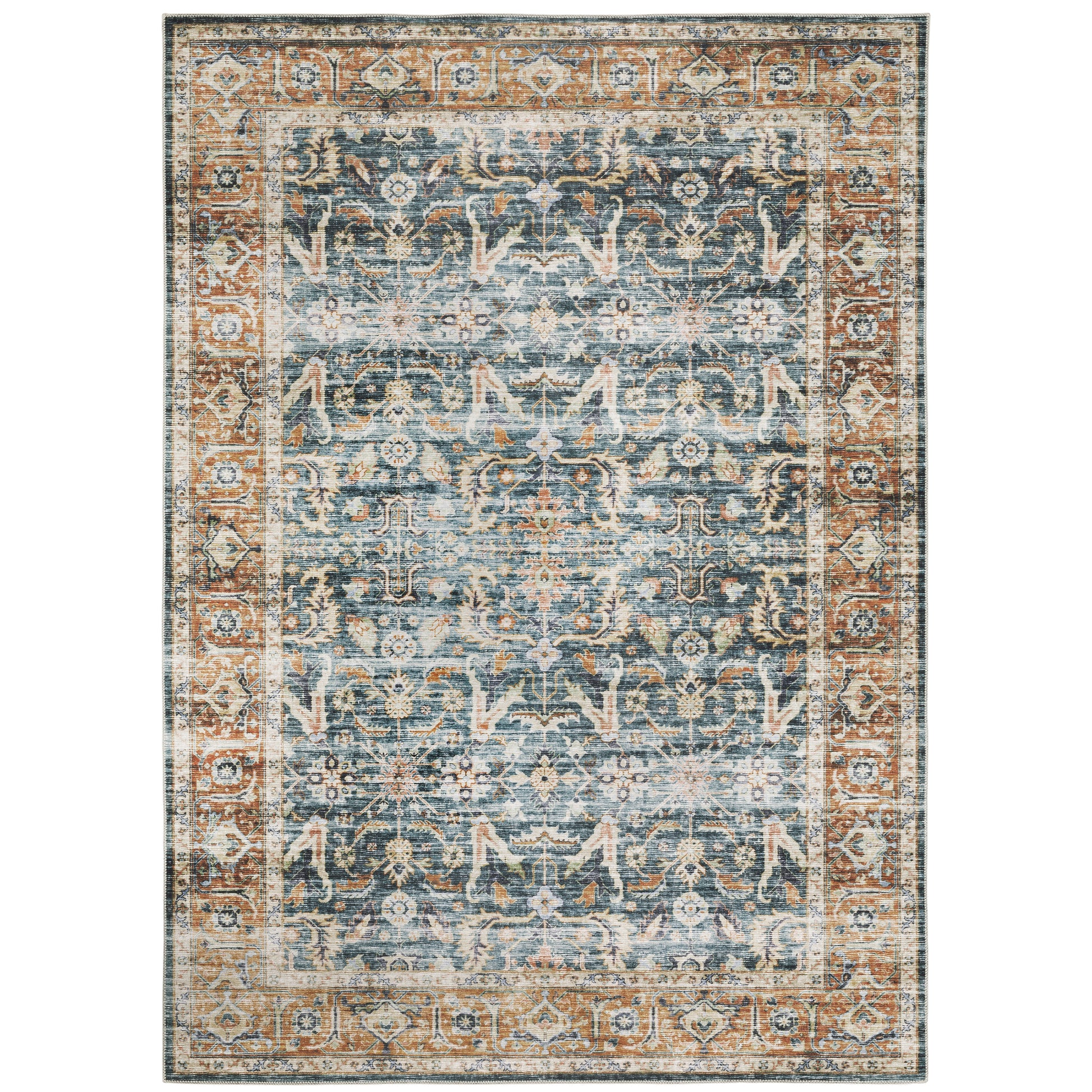 Oriental Weavers Charleston  Blue Rust Traditional