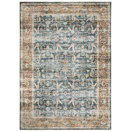 Oriental Weavers Charleston  Blue Rust Traditional
