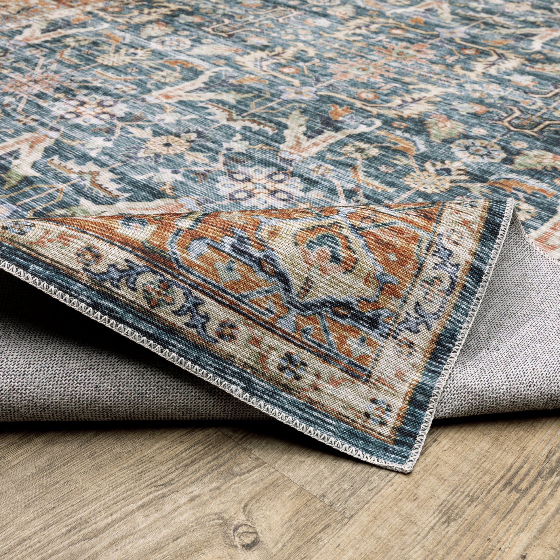 Oriental Weavers Charleston  Blue Rust Traditional