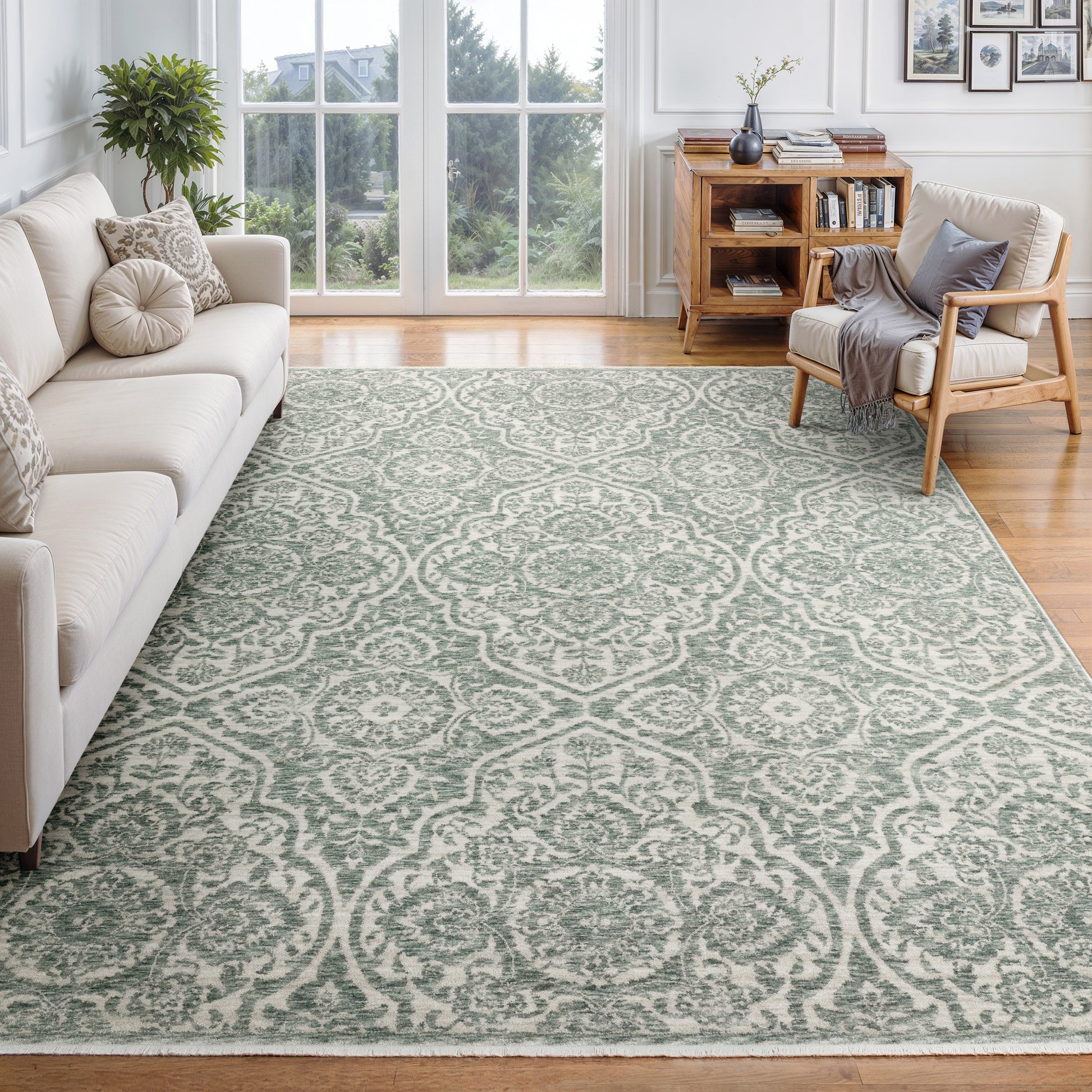 Oriental Weavers Echo  Green Ivory Traditional