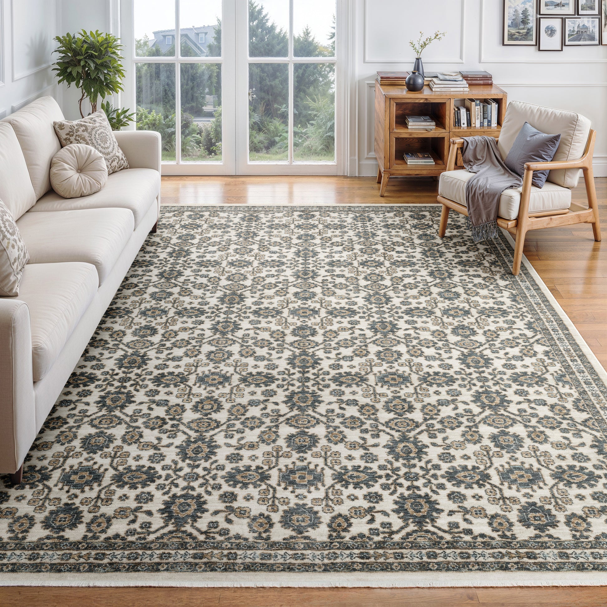 Oriental Weavers Echo  Ivory Blue Traditional