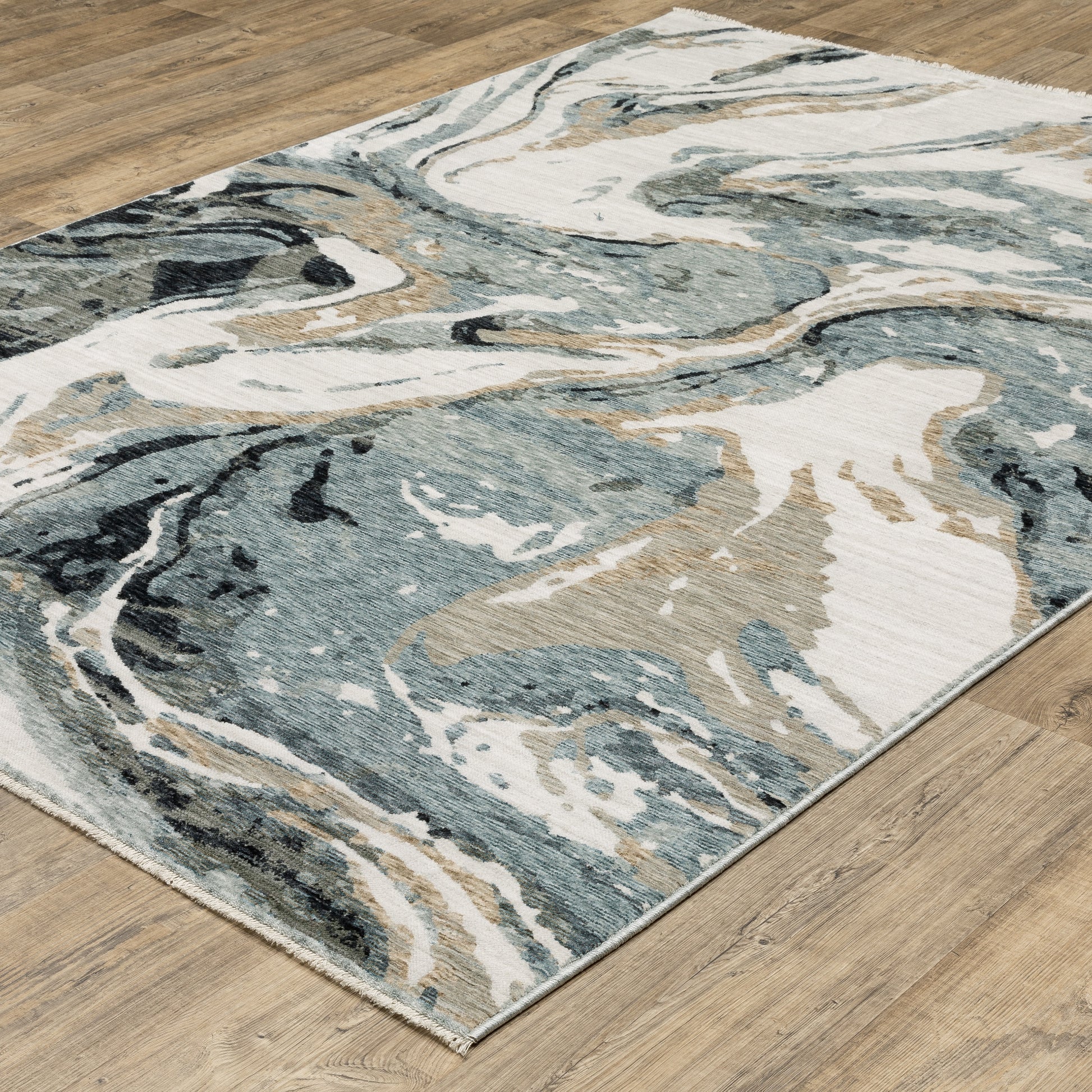 Oriental Weavers Echo  Blue Ivory Modern & Contemporary