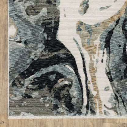 Oriental Weavers Echo  Blue Ivory Modern & Contemporary
