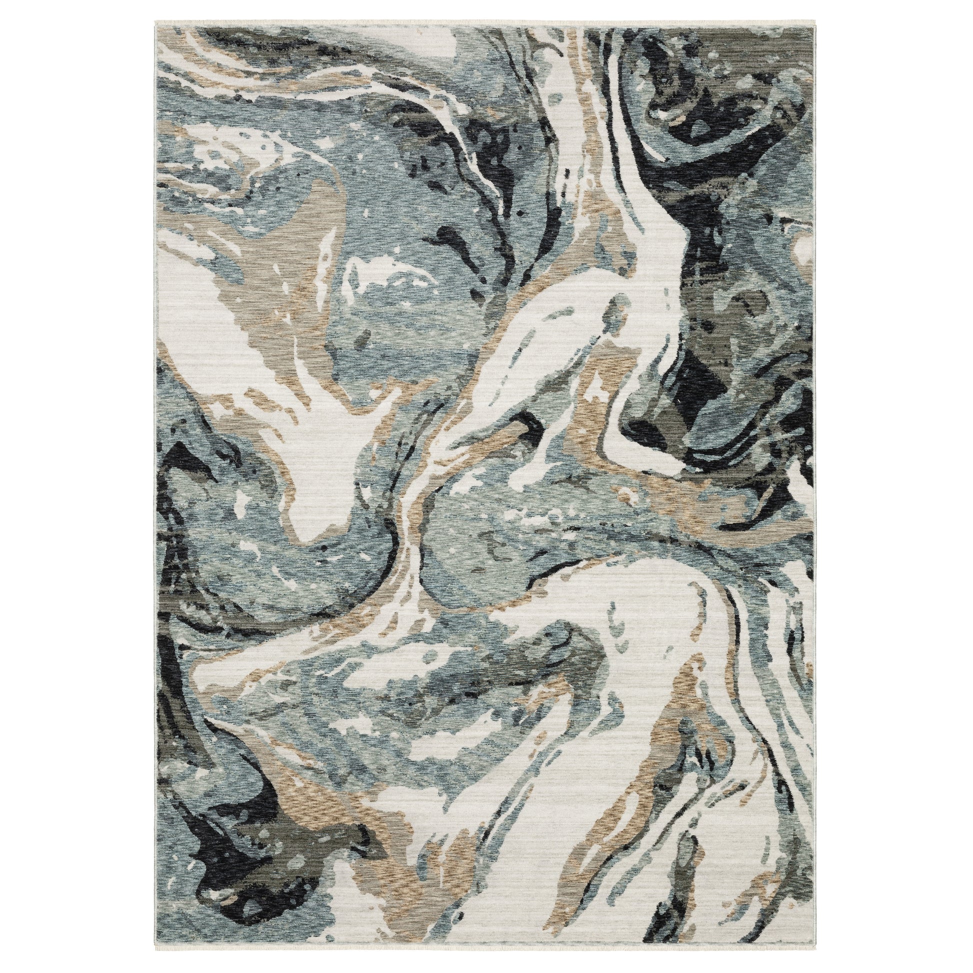 Oriental Weavers Echo  Blue Ivory Modern & Contemporary