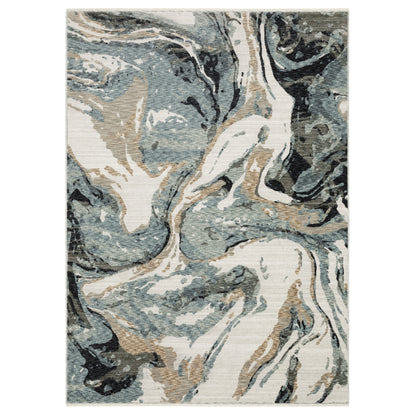 Oriental Weavers Echo  Blue Ivory Modern & Contemporary