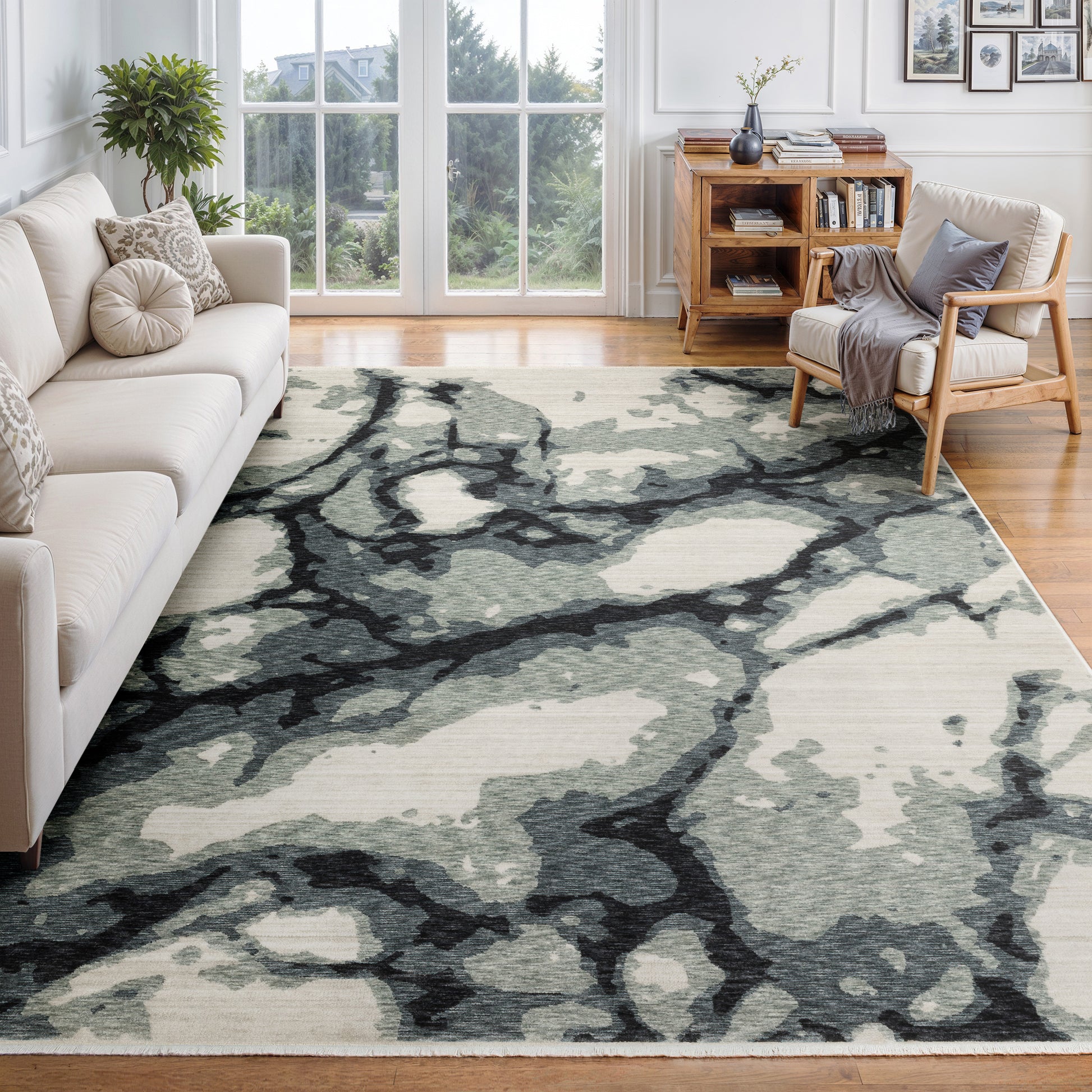 Oriental Weavers Echo  Blue Ivory Modern & Contemporary