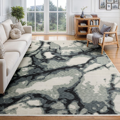 Oriental Weavers Echo  Blue Ivory Modern & Contemporary