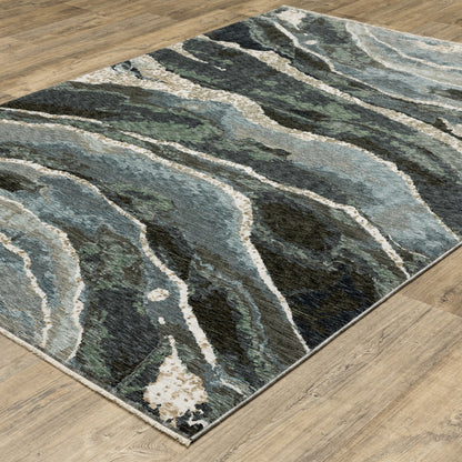 Oriental Weavers Echo  Blue Green Contemporary